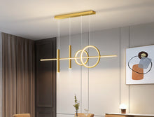 Load image into Gallery viewer, Linear Pendant Light LED Black/Gold Modern Lighting Kitchen Island Linear
