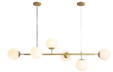 Load image into Gallery viewer, Glass Chandelier E27 Gold and Matte White 6/8 Lights

