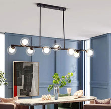 Load image into Gallery viewer, Chandelier Nordic Modern Simple Bubble Ball Long Strip Chandeliers Minimalist Creative Hanging Lights 8 Head Black
