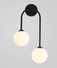 Load image into Gallery viewer, Bedside Wall Lamp Nordic Milkly Glass Wall Lights Indoor Lighting Black/Gold
