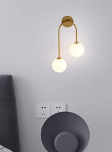 Load image into Gallery viewer, Bedside Wall Lamp Nordic Milkly Glass Wall Lights Indoor Lighting Black/Gold
