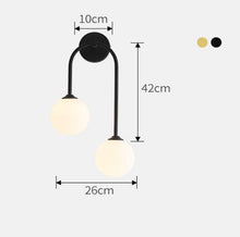 Load image into Gallery viewer, Bedside Wall Lamp Nordic Milkly Glass Wall Lights Indoor Lighting Black/Gold
