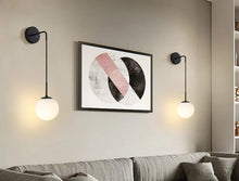 Load image into Gallery viewer, Wall Sconces Wall Lighting Indoor Wall Lamp with White Hanging Globe Glass Shade Black/Gold E27
