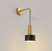 Load image into Gallery viewer, Wall Light Retro Style Iron Wall Lamp Fitting Indoor Bedroom Bedside E27 Lamp Holder Black and Gold
