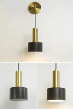 Load image into Gallery viewer, Wall Light Retro Style Iron Wall Lamp Fitting Indoor Bedroom Bedside E27 Lamp Holder Black and Gold
