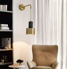 Load image into Gallery viewer, Wall Light Retro Style Iron Wall Lamp Fitting Indoor Bedroom Bedside E27 Lamp Holder Black and Gold
