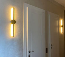 Load image into Gallery viewer, Wall Light Long Strip LED Wall Lamp Linear Sconce 17W Black/ Gold Indoor LED Up and Down
