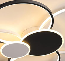 Load image into Gallery viewer, LED Ceiling Light Modern Living Room Ceiling Lamp Circle Ceiling Light Acrylic Lampshade Dining Room Chandelier Bedroom Restaurant Office Lighting Black/Gold
