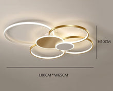 Load image into Gallery viewer, LED Ceiling Light Modern Living Room Ceiling Lamp Circle Ceiling Light Acrylic Lampshade Dining Room Chandelier Bedroom Restaurant Office Lighting Black/Gold
