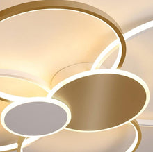 Load image into Gallery viewer, LED Ceiling Light Modern Living Room Ceiling Lamp Circle Ceiling Light Acrylic Lampshade Dining Room Chandelier Bedroom Restaurant Office Lighting Black/Gold
