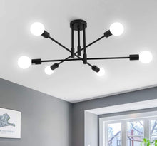 Load image into Gallery viewer, Modern Chandelier 6 Lights Semi Flush Mount Chandelier E27(not included) Base Black/White
