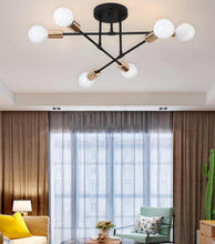 Load image into Gallery viewer, Modern Chandelier 6 Lights Semi Flush Mount Chandelier E27(not included) Base Black/White
