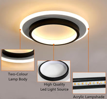 Load image into Gallery viewer, Modern LED Ceiling Light 24W Black Round Ceiling Light Acrylic LED Ceiling Lamp for Bathroom Living Room Bedroom Kitchen Hallway
