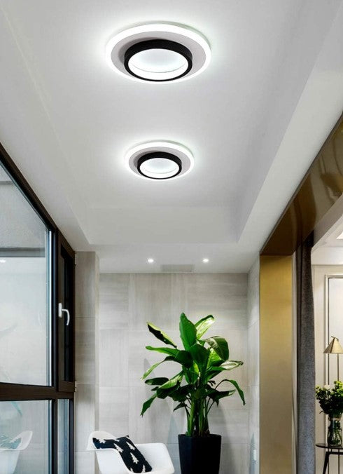 Modern LED Ceiling Light 24W Black Round Ceiling Light Acrylic LED Ceiling Lamp for Bathroom Living Room Bedroom Kitchen Hallway