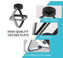 Load image into Gallery viewer, Black LED Ceiling Light 21 W Square Modern Indoor Ceiling Lamps for Balconies, Hallway, Living Room, Bedroom, Kitchen
