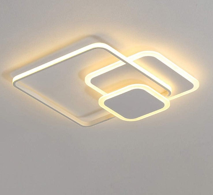 3 Squares Structure Ceiling Light Modern Ultra-Thin Led Ceiling Lamp Flush Mount White/Black Indoor Decoration