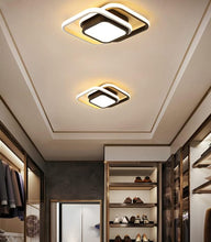 Load image into Gallery viewer, LED Ceiling Light Small 2 Squares Modern Nordic White Black Aisle Lights for Stairs Hallway Porch Kitchen Warm White Light
