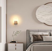 Load image into Gallery viewer, Wall Light Indoor Wood Modern Wall Lamp with Glass Lampshade Wall Lighting with G9 Socket
