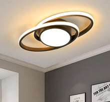 Load image into Gallery viewer, Modern Oval Chandelier LED Black Warm Light Ceiling Light
