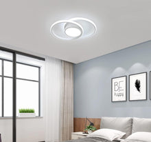 Load image into Gallery viewer, Modern LED Ceiling Light Semi Flush Mount Ceiling Light White with Remote Control 2 Rings
