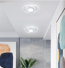 Load image into Gallery viewer, Modern LED Ceiling Light Semi Flush Mount Ceiling Light White with Remote Control 2 Rings
