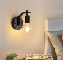 Load image into Gallery viewer, 2 Pack Industrial Wall Lights Indoor Black Wall Lamps E27 Metal Wall Sconces
