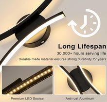 Load image into Gallery viewer, Indoor LED Wall Sconce 20W Black Wall Lamp Modern Linear Design Warm White 3000K 44cm
