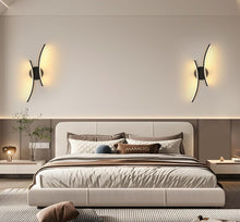 Load image into Gallery viewer, Indoor LED Wall Sconce 20W Black Wall Lamp Modern Linear Design Warm White 3000K 44cm
