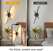 Load image into Gallery viewer, Indoor LED Wall Sconce 20W Black Wall Lamp Modern Linear Design Warm White 3000K 44cm
