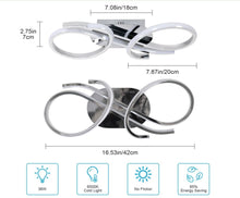 Load image into Gallery viewer, LED Ceiling Lights 36W Modern Curved Design Ceiling Lamp Elegant Unique Silver
