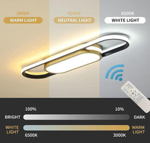 Load image into Gallery viewer, Modern LED Flush Mount Ceiling Lights Dimmable LED Ceiling Lamp with Remote Control Acrylic Linear Ceiling Lighting
