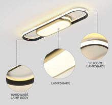 Load image into Gallery viewer, Modern LED Flush Mount Ceiling Lights Dimmable LED Ceiling Lamp with Remote Control Acrylic Linear Ceiling Lighting
