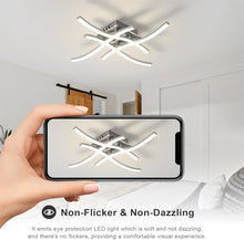 Load image into Gallery viewer, Modern LED Ceiling Light Art Deco Waves 4 Lights Lamp Ceiling Silver LED Ceiling Light

