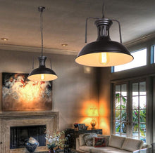 Load image into Gallery viewer, Pendant Light Vintage Pendant Lamp E27 Retro Ceiling Light Black 36cm
