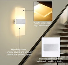 Load image into Gallery viewer, 12 W LED White Wall Light Indoor Modern Wall Lamp Up and Down Hallway Lighting for Bedroom Corridor Living Room Stairs Warm White
