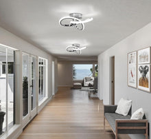 Load image into Gallery viewer, Modern Chrome Ceiling Lamp Silver Ceiling Light fixtures 24cm 3 Color Lights 22W
