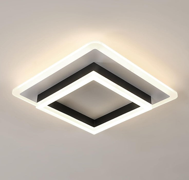LED Ceiling Light 30 W 3500 LM LED Ceiling Light Modern Acrylic Black Square Cold White 20 cm