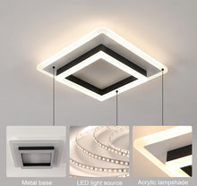 Load image into Gallery viewer, LED Ceiling Light 30 W 3500 LM LED Ceiling Light Modern Acrylic Black Square Cold White 20 cm
