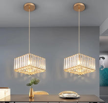 Load image into Gallery viewer, Modern Pendant Light Crystal Black/Gold Kitchen Island Ceiling Lamp Living Dining Room Nordic Decor Hanging Fixture
