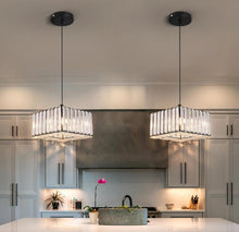 Load image into Gallery viewer, Modern Pendant Light Crystal Black/Gold Kitchen Island Ceiling Lamp Living Dining Room Nordic Decor Hanging Fixture
