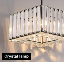 Load image into Gallery viewer, Modern Pendant Light Crystal Black/Gold Kitchen Island Ceiling Lamp Living Dining Room Nordic Decor Hanging Fixture
