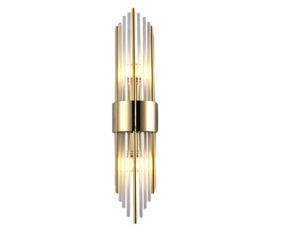 Modern Brushed Gold Wall Sconce Simple Creative Wall Mounted Lamp Crystal Luxury Fixtures