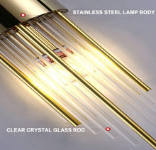 Load image into Gallery viewer, Modern Brushed Gold Wall Sconce Simple Creative Wall Mounted Lamp Crystal Luxury Fixtures
