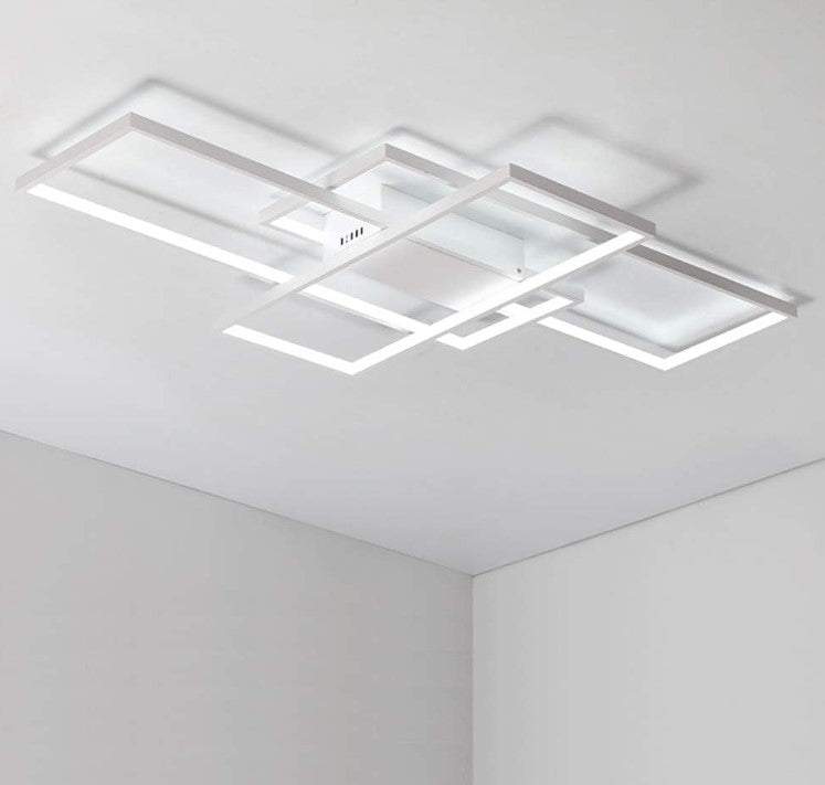 LED Ceiling Lamp Modern Square Integrated LED 40W Cool White 6000K 90cm Black/White Chandelier