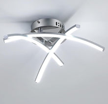 Load image into Gallery viewer, Modern LED Ceiling Light, 19W Curved Design Ceiling Lights Cool Light Metal  Semi Flush Mount Silver
