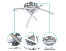 Load image into Gallery viewer, Modern LED Ceiling Light, 19W Curved Design Ceiling Lights Cool Light Metal  Semi Flush Mount Silver
