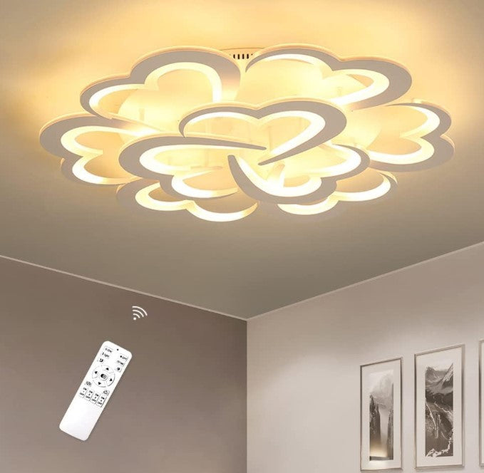 LED Living Room Ceiling Light 54W 4860 lm Acrylic Modern Chandelier 74 cm White Remote Control
