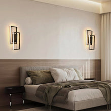 Load image into Gallery viewer, Modern LED Wall Light Indoor Wall Lamp 3000K Black Square Living Room Hallway 28W
