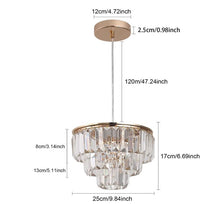 Load image into Gallery viewer, Modern Pendant Light Gold Crystal LED Chandelier 3 Color Lights

