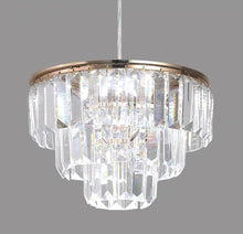 Load image into Gallery viewer, Modern Pendant Light Gold Crystal LED Chandelier 3 Color Lights
